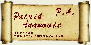 Patrik Adamović vizit kartica